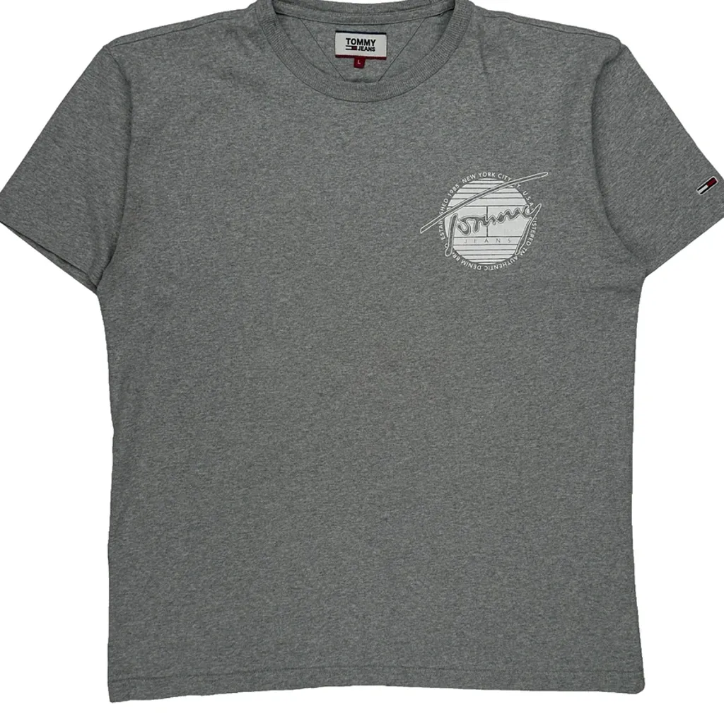 Established 1985 New York City Tommy Jeans Graphic T-Shirt - Large Grey Cotton - Image 5