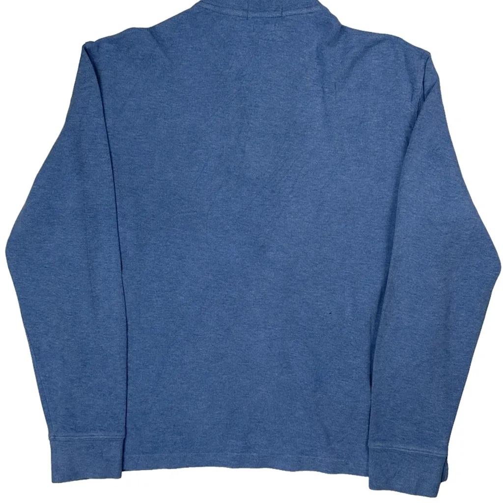 Estate Rib Polo By Ralph Lauren 1/4 Zip - Medium Blue Cotton - Image 6
