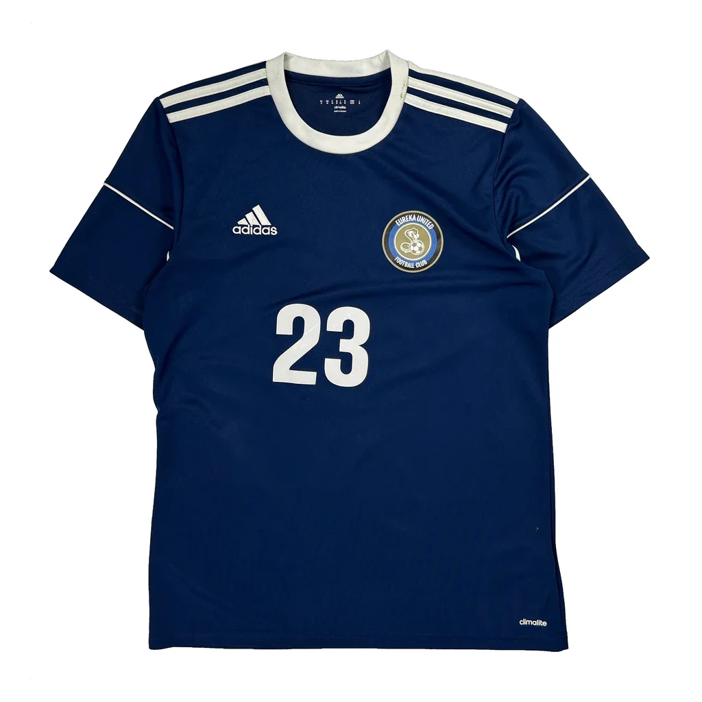 Eureka United Football Club Adidas Football Shirt - Medium Blue Polyester