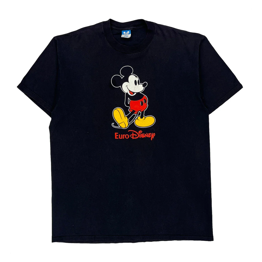 Eurodisney Disney Cartoon T-Shirt - XL Black Cotton