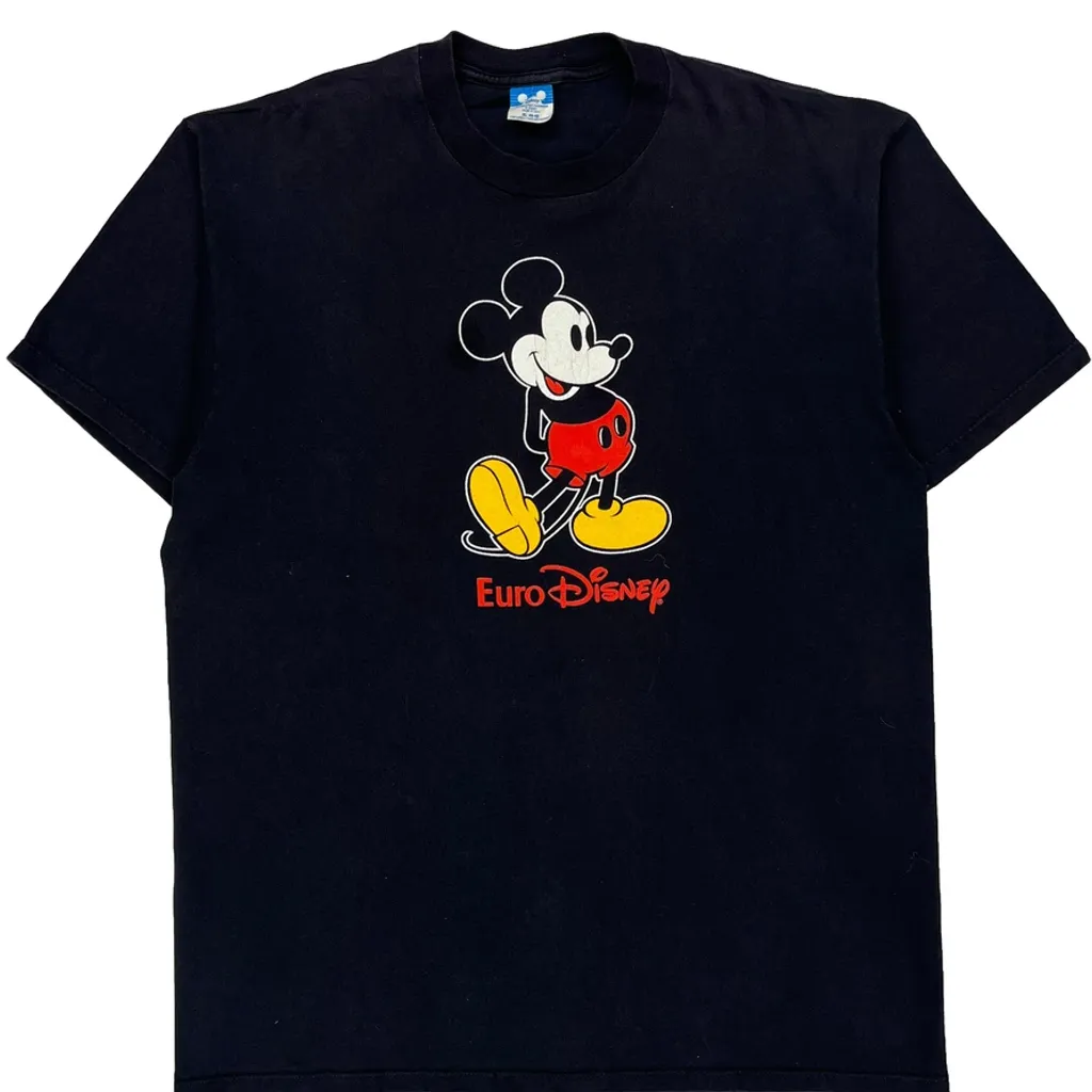 Eurodisney Disney Cartoon T-Shirt - XL Black Cotton - Image 4