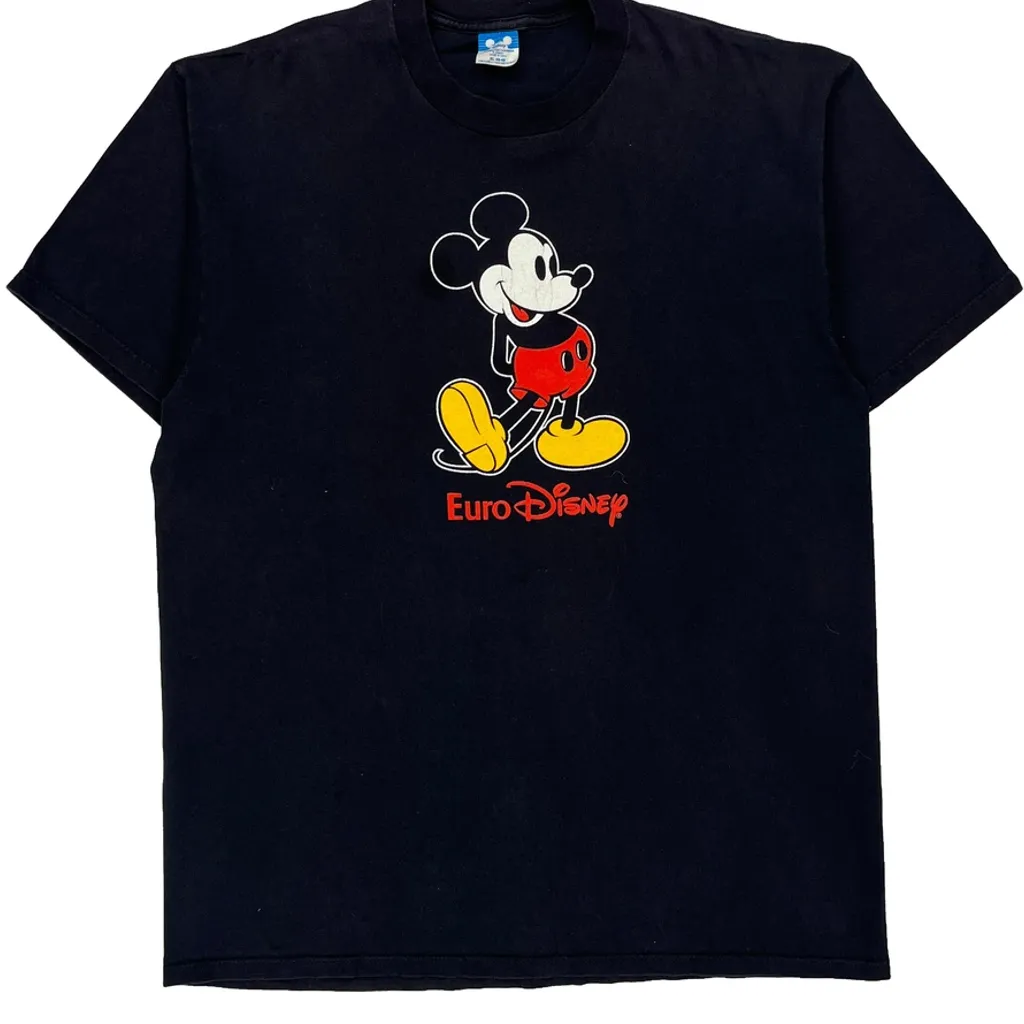 Eurodisney Disney Cartoon T-Shirt - XL Black Cotton - Image 5
