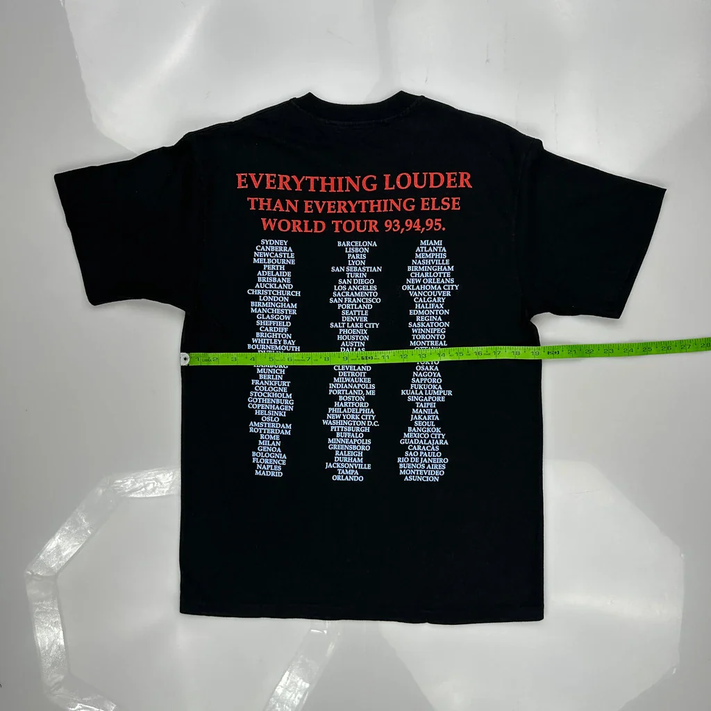 Everything Louder Than Everything Else World Tour 93, 94, 95 Meat Loaf Single Stitch T-Shirt - Small Black Cotton - Image 3