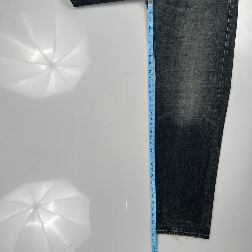 Evisu Graphic Jeans - 35W 35L Dark Wash Denim - Image 5