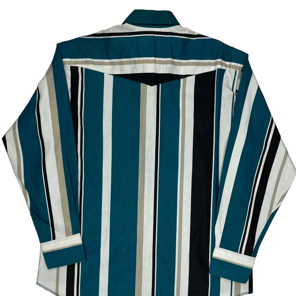 Express Rider Striped Shirt - XL Green Cotton - Image 6