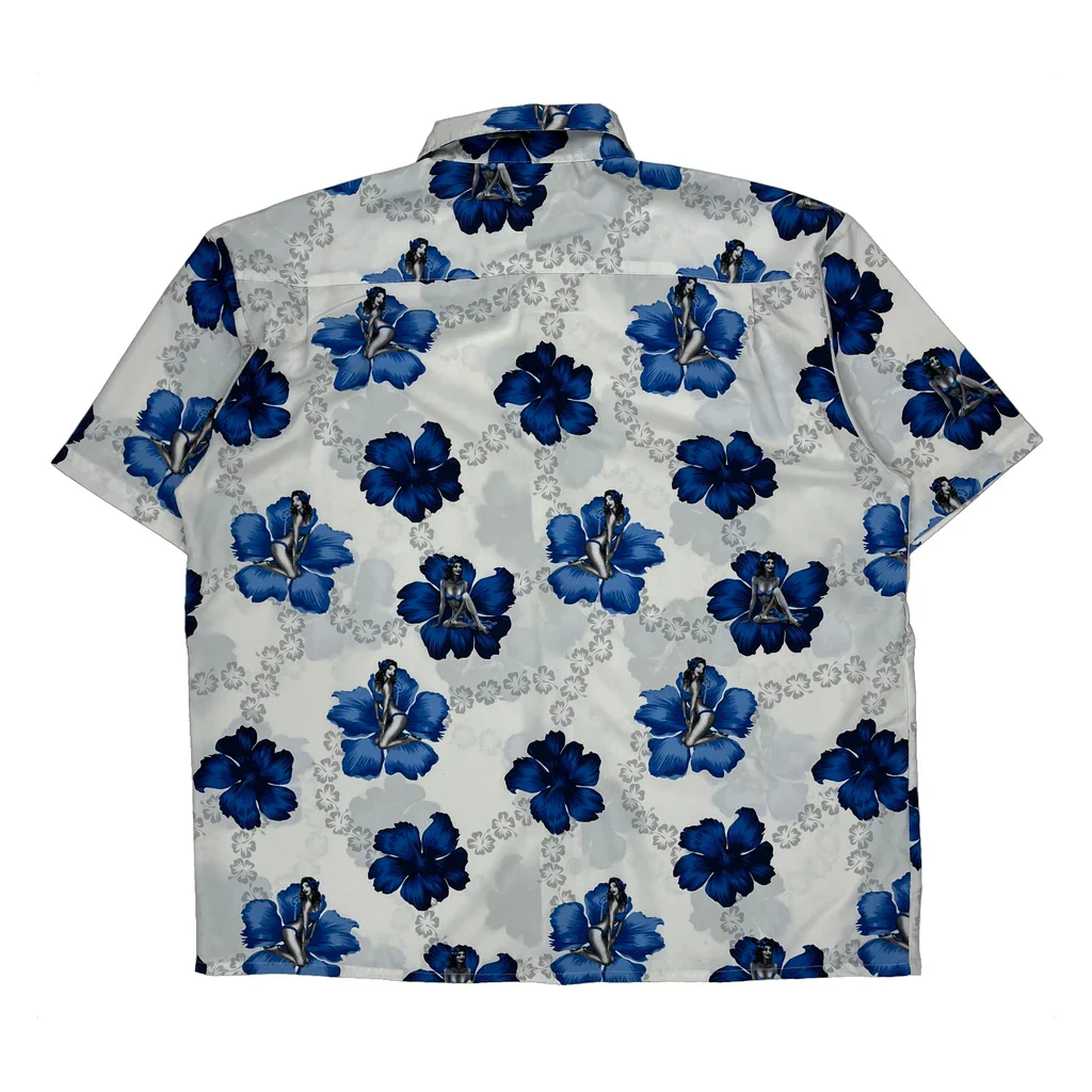 Extreme Gear Floral Hawaiian Shirt - XL Blue Polyester - Image 2