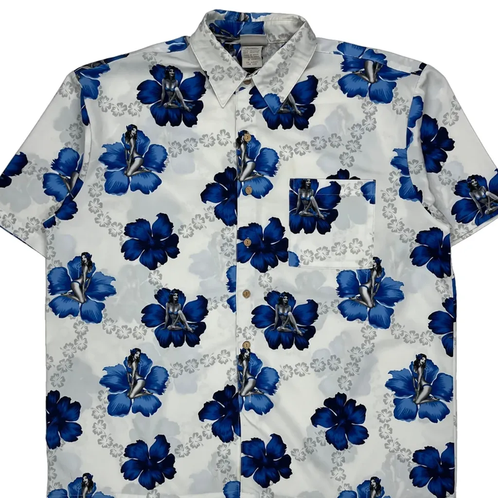 Extreme Gear Floral Hawaiian Shirt - XL Blue Polyester - Image 5
