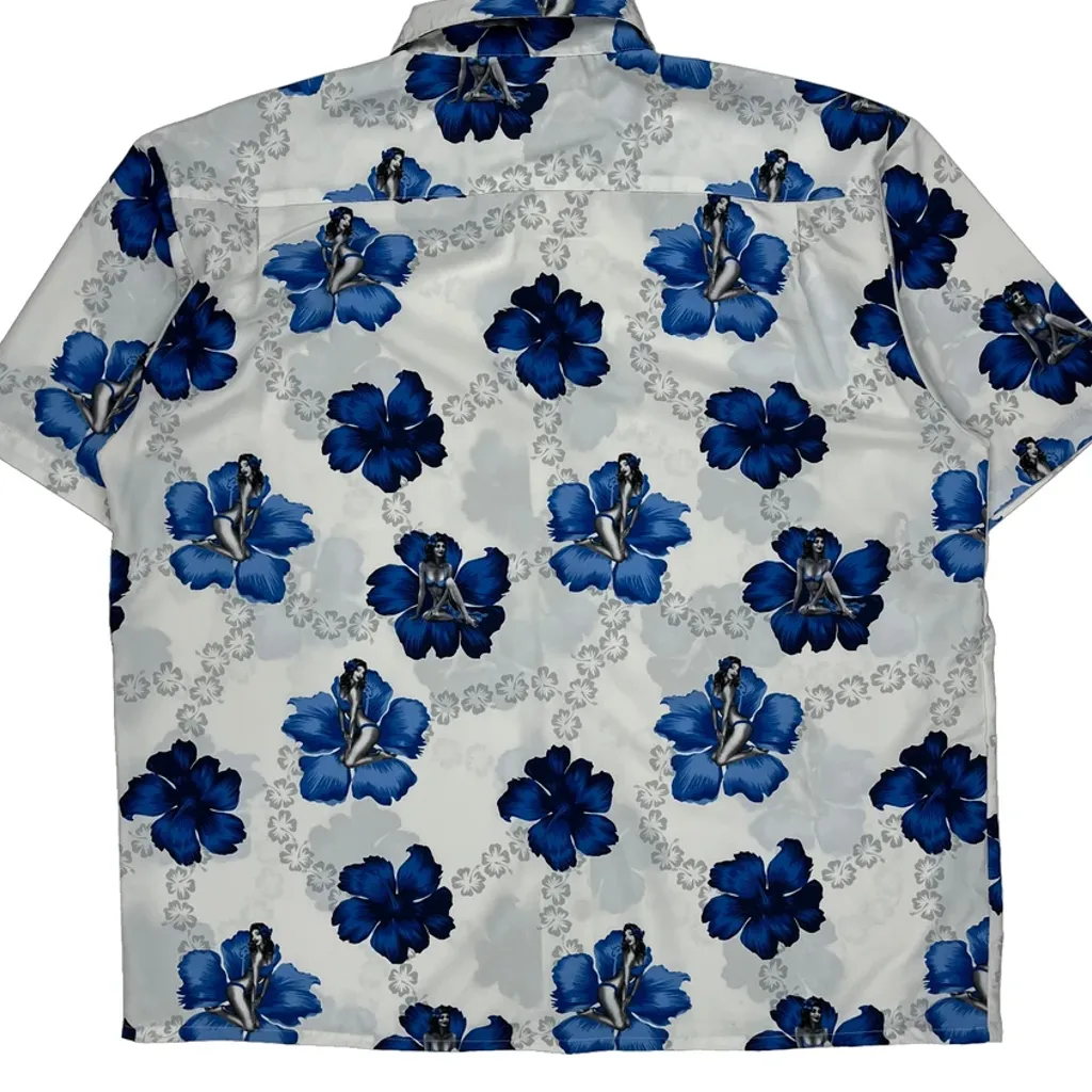 Extreme Gear Floral Hawaiian Shirt - XL Blue Polyester - Image 6