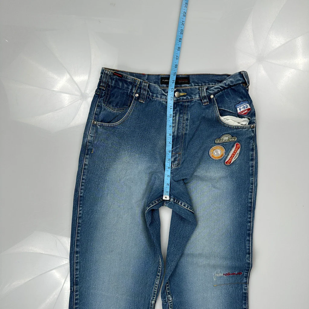 F-92 Fubu Graphic Jeans - 32W 32L Blue Denim - Image 4