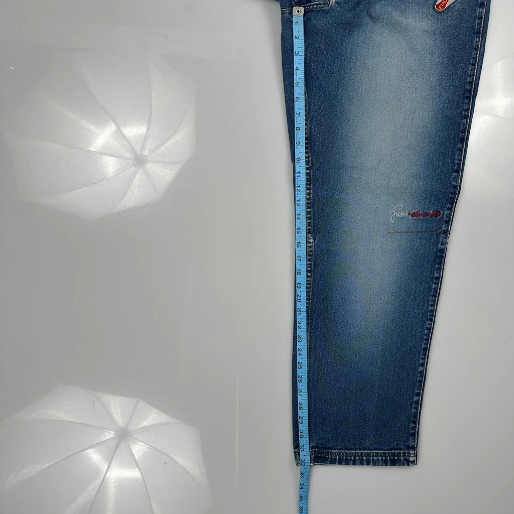 F-92 Fubu Graphic Jeans - 32W 32L Blue Denim - Image 5
