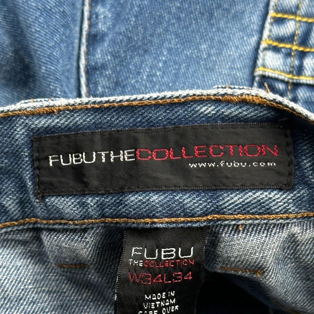 F-92 Fubu Graphic Jeans - 32W 32L Blue Denim - Image 6