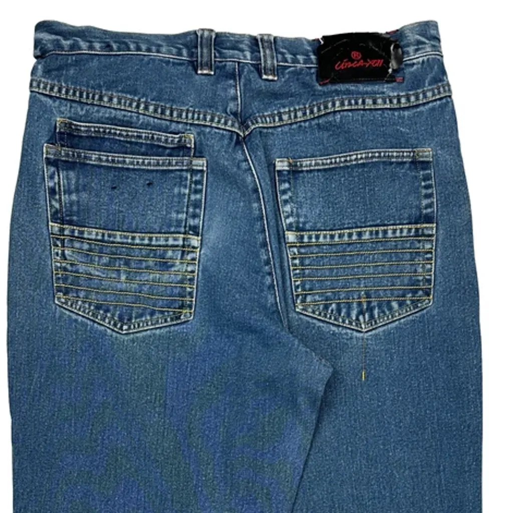 F-92 Fubu Graphic Jeans - 32W 32L Blue Denim - Image 8