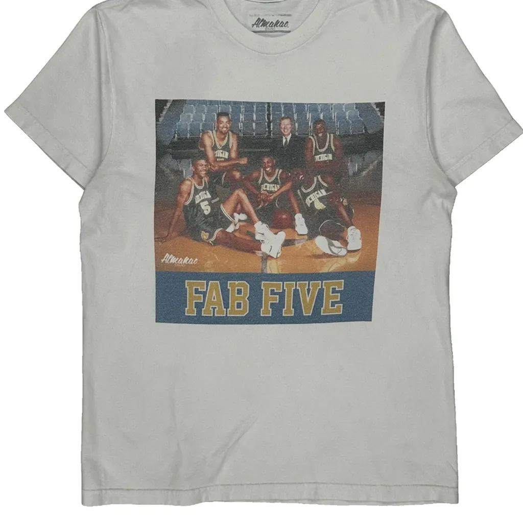 Fab Five Unbranded Nba Graphic T-Shirt - Medium White Cotton - Image 4