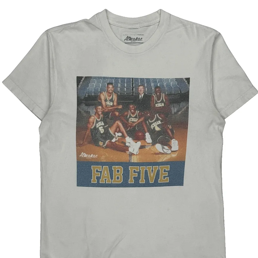 Fab Five Unbranded Nba Graphic T-Shirt - Medium White Cotton - Image 5