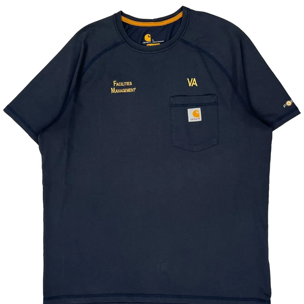 Facilities Management Carhartt T-Shirt - Large Navy Cotton - Image 5