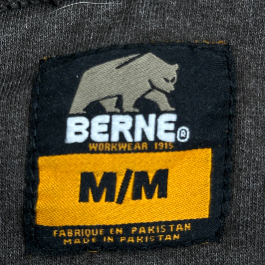 Faded Berne Work Hoodie - Medium Grey Cotton Blend - Image 3