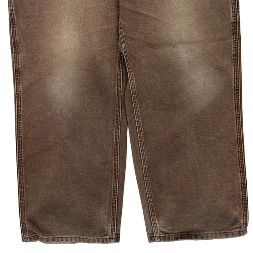 Faded Carhartt B11 Dkb Carpenter Pants - 34W 28L Brown Cotton - Image 10