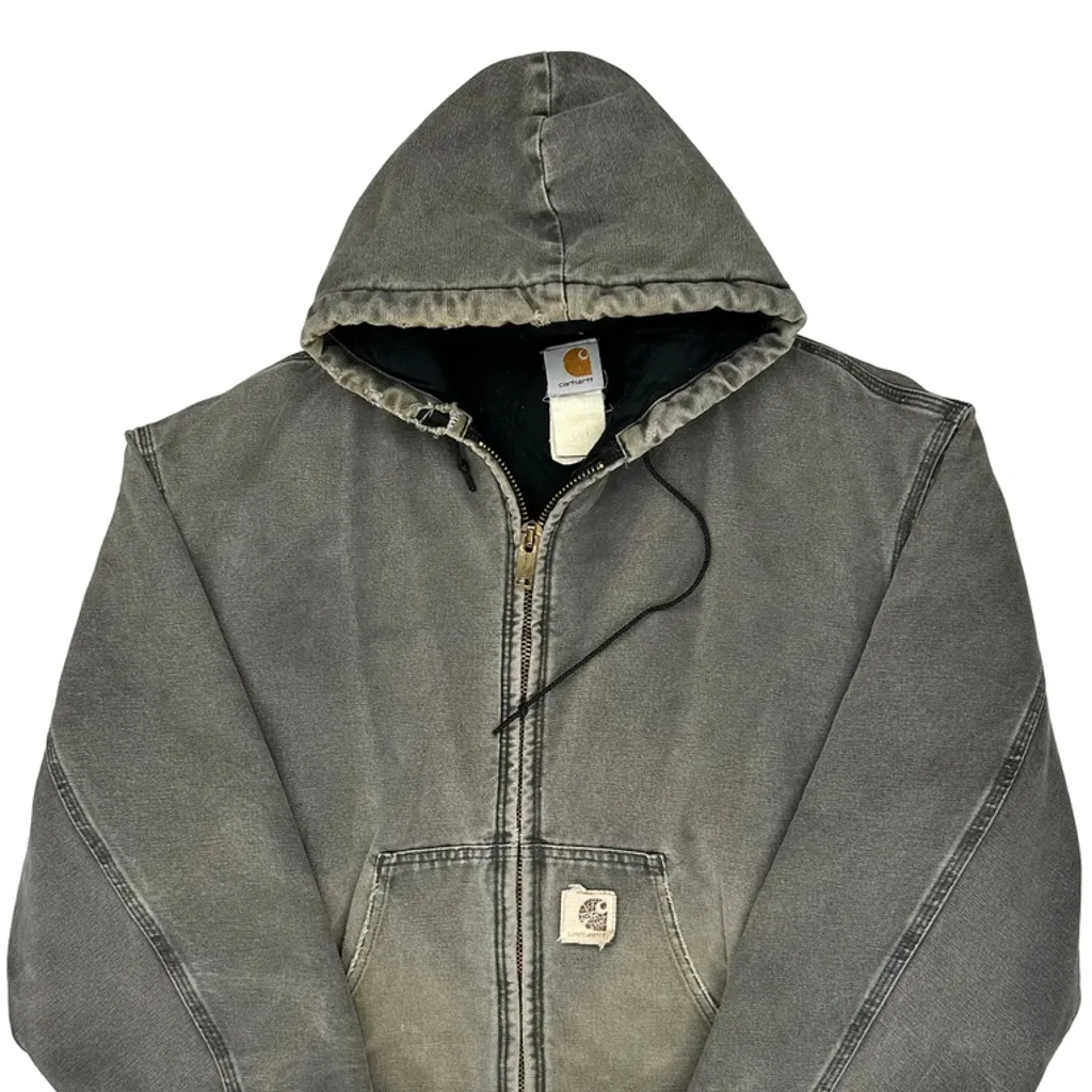 Faded Carhartt Jacket - XL Grey Cotton - Image 4