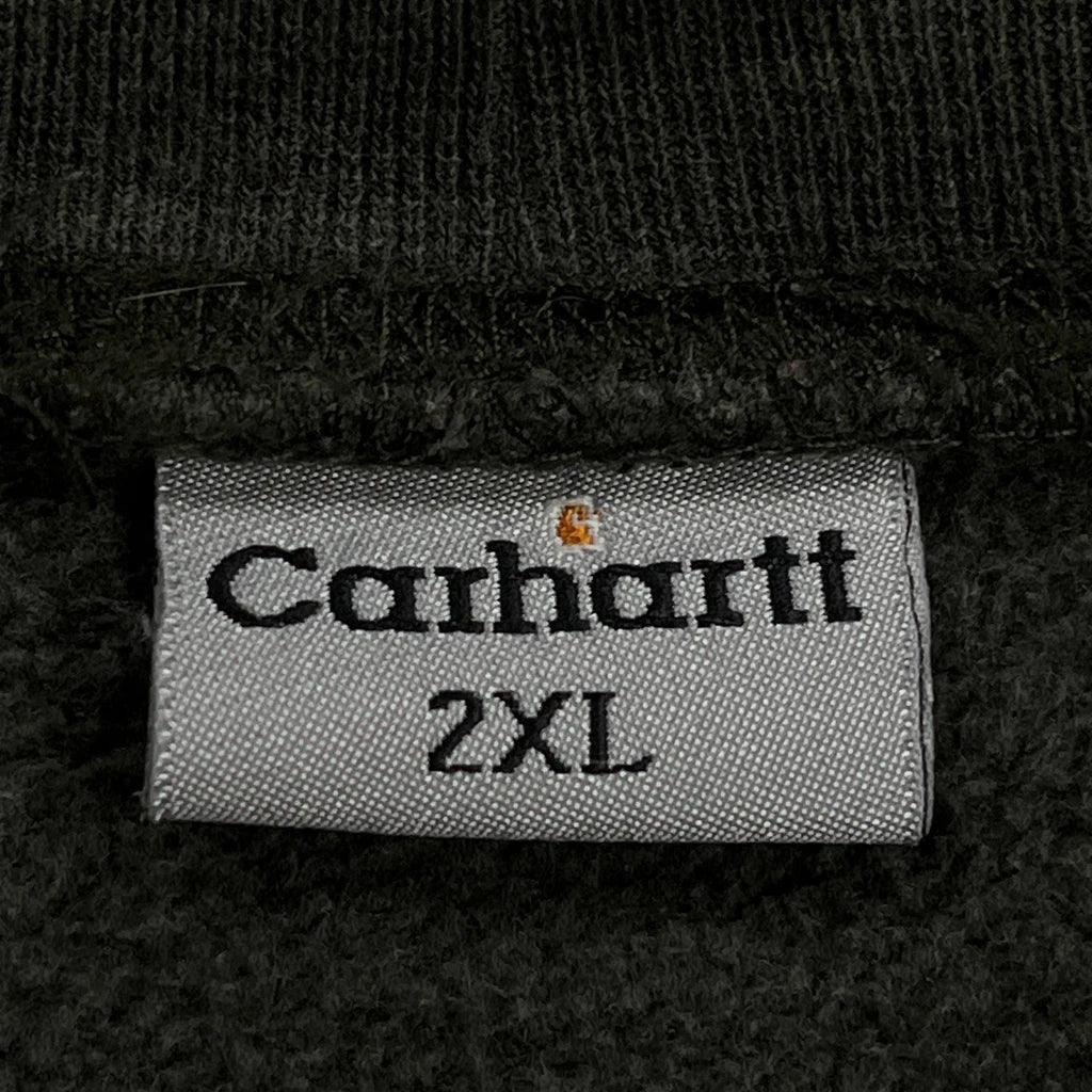 Faded Carhartt Sweatshirt - 2XL Green Cotton - Image 3