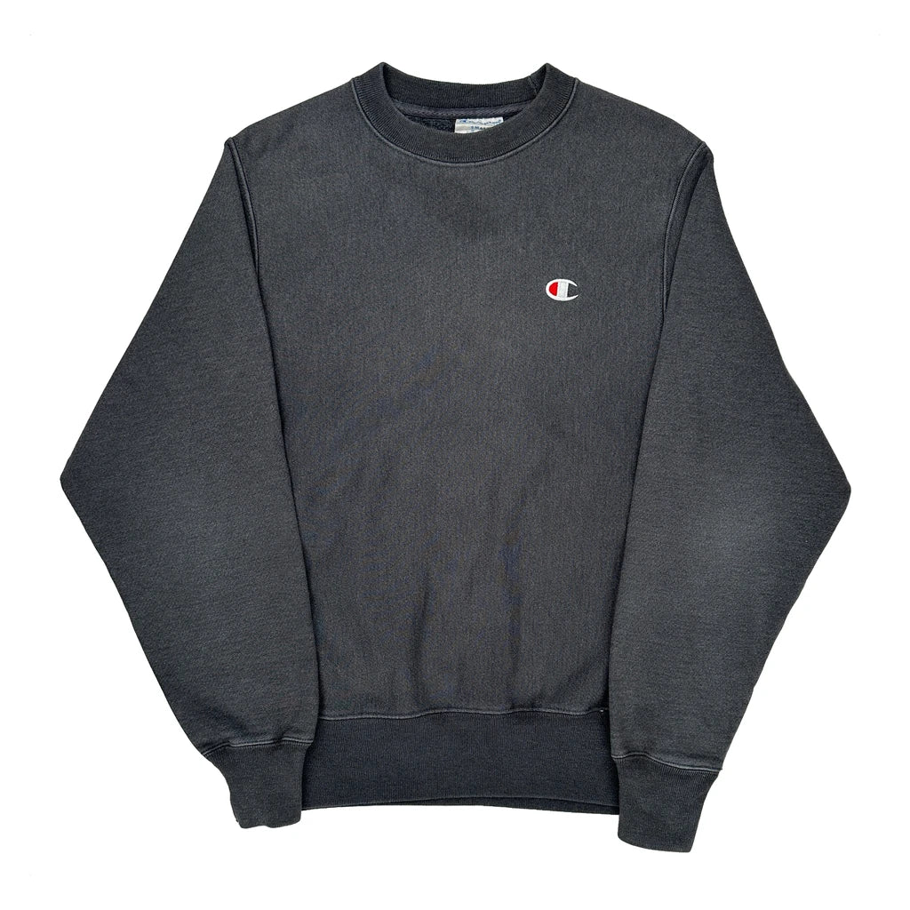 Faded Champion Reverse Weave Sweatshirt - Small Gray Cotton