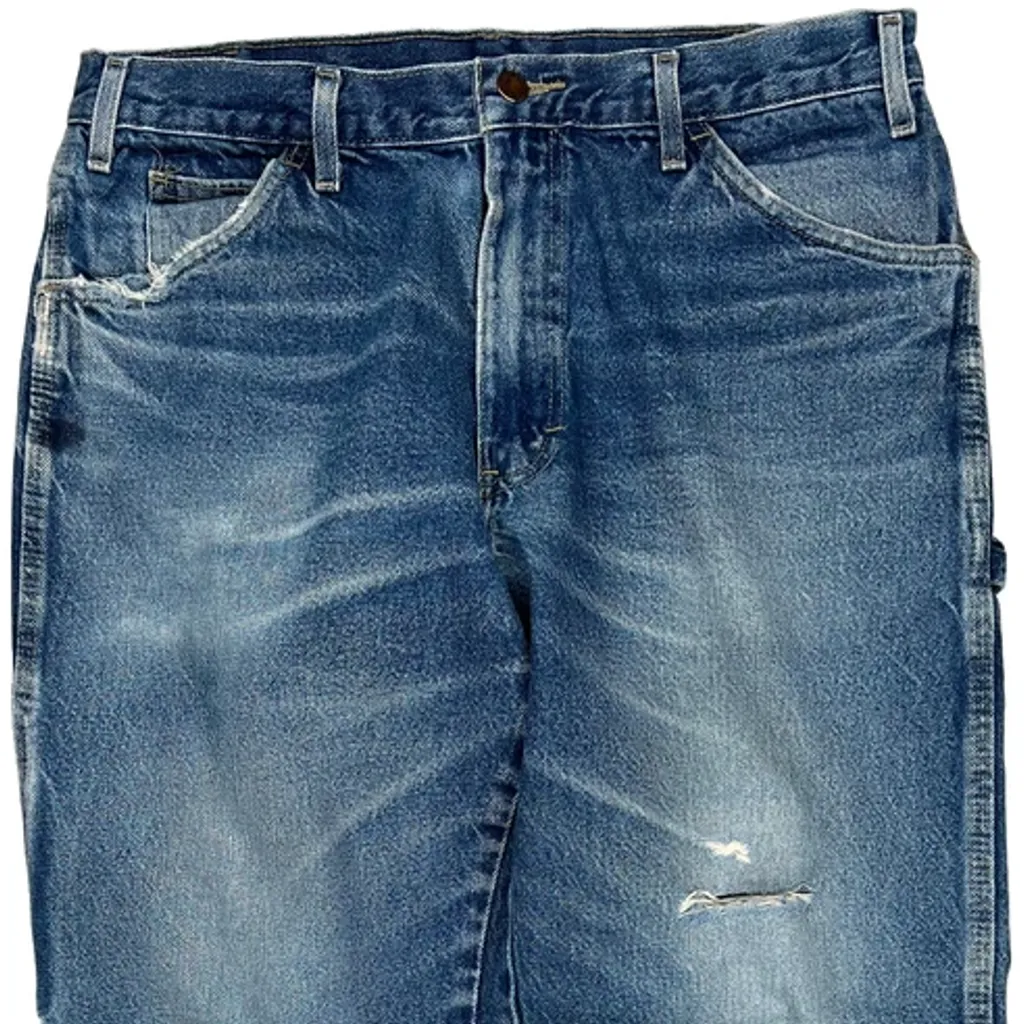 Faded Dickies Carpenter Jeans - 34W 30L Blue Cotton - Image 10