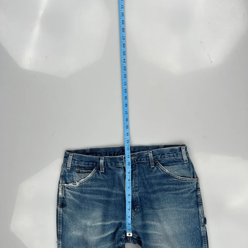 Faded Dickies Carpenter Jeans - 34W 30L Blue Cotton - Image 4