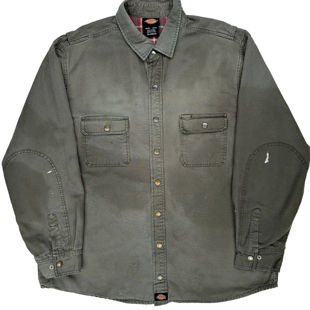 Faded Dickies Shirt Jacket - 2XL Grey Cotton - Image 4