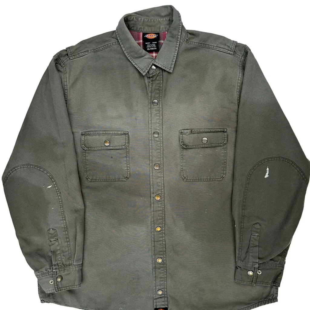 Faded Dickies Shirt Jacket - 2XL Grey Cotton - Image 5