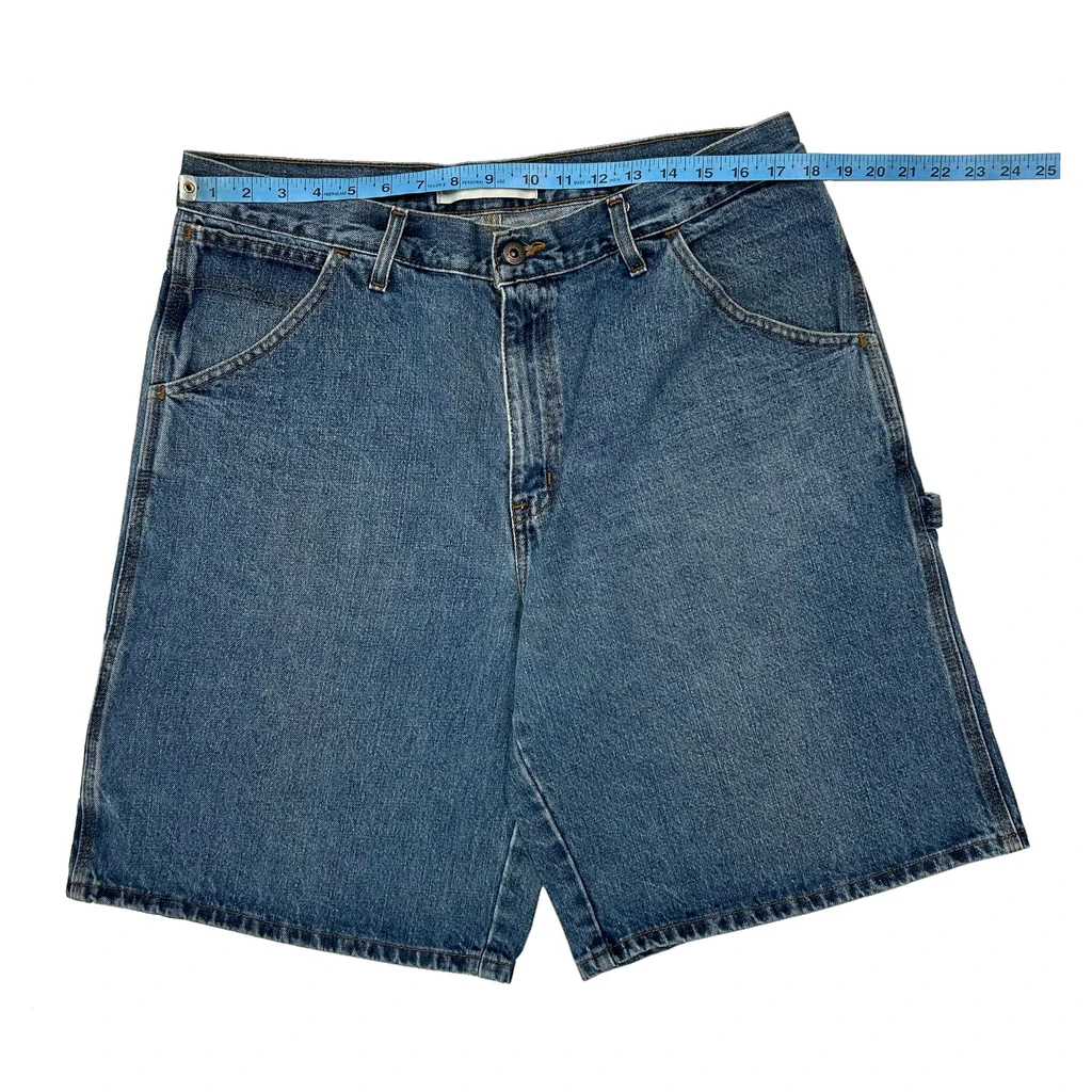 Faded Glory Carpenter Shorts - 36W 10L Blue Denim - Image 2