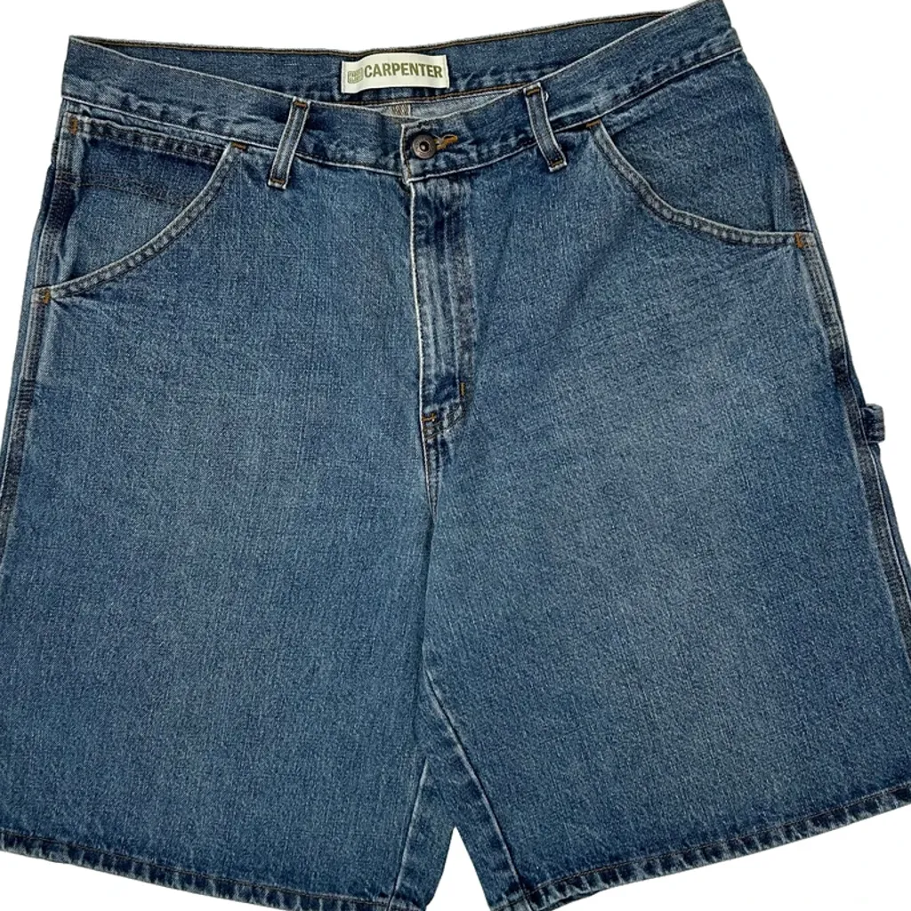 Faded Glory Carpenter Shorts - 36W 10L Blue Denim - Image 7