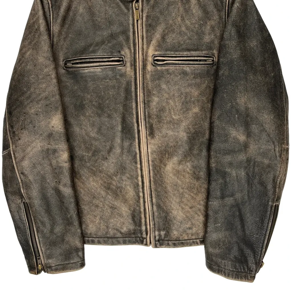 Faded Wilsons Leather Jacket - Medium Brown Leather - Image 4
