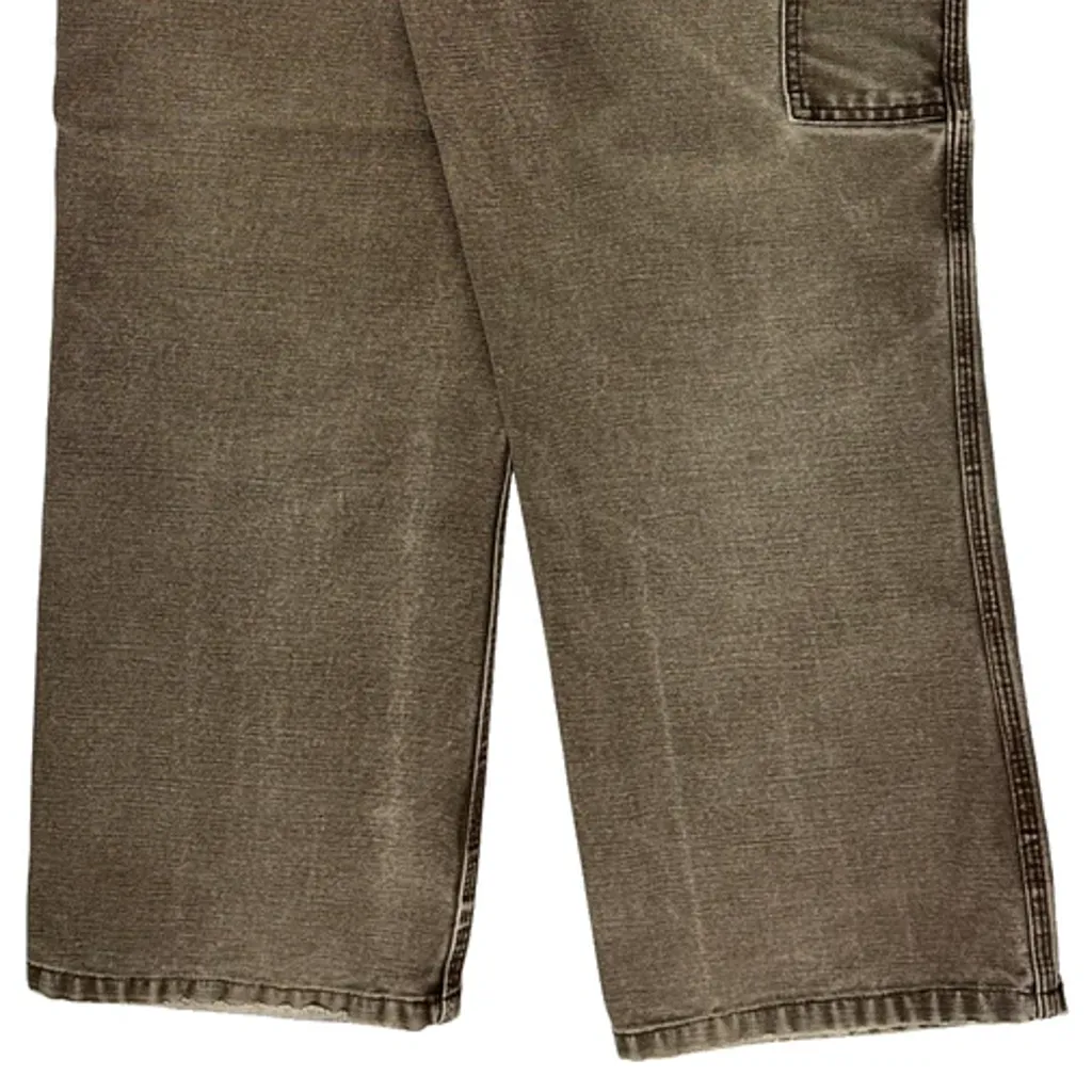 Faded Workwear Carpenter Jeans - 34W 30L Brown Cotton - Image 6