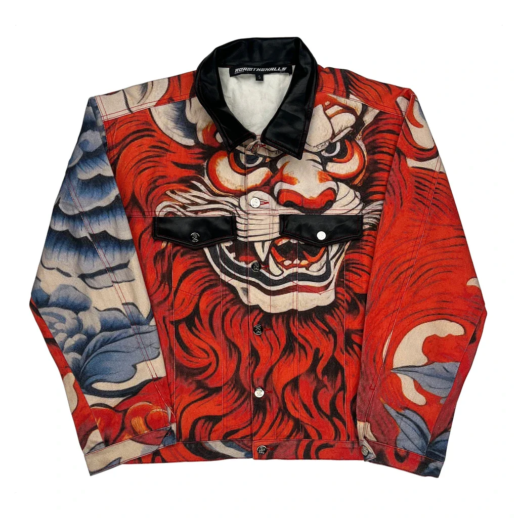 Faith Roam The Halls Dragon Graphic Jacket - Small Red Cotton