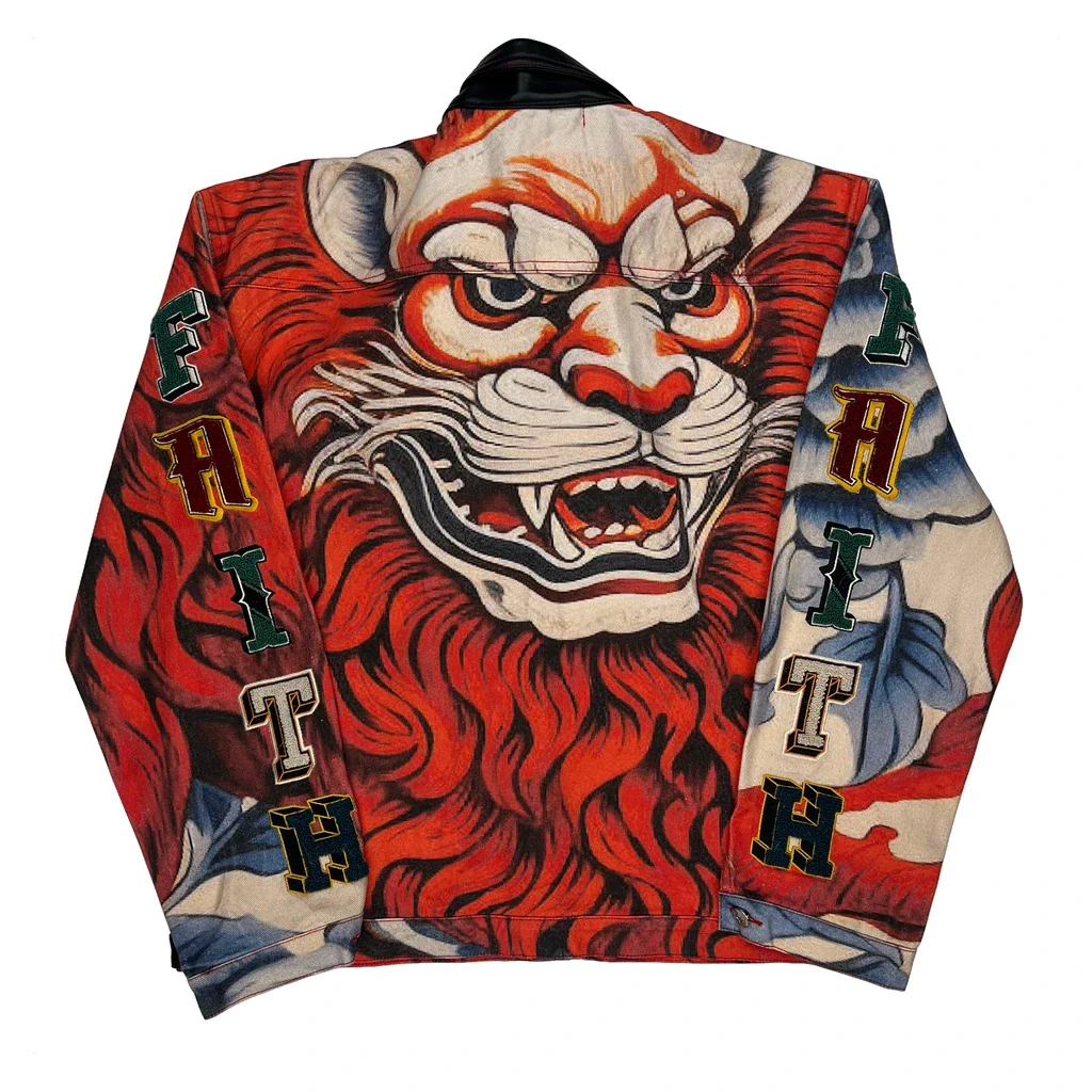 Faith Roam The Halls Dragon Graphic Jacket - Small Red Cotton - Image 2