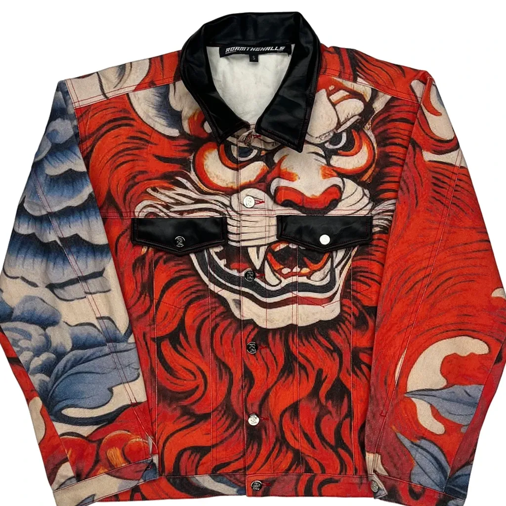 Faith Roam The Halls Dragon Graphic Jacket - Small Red Cotton - Image 4