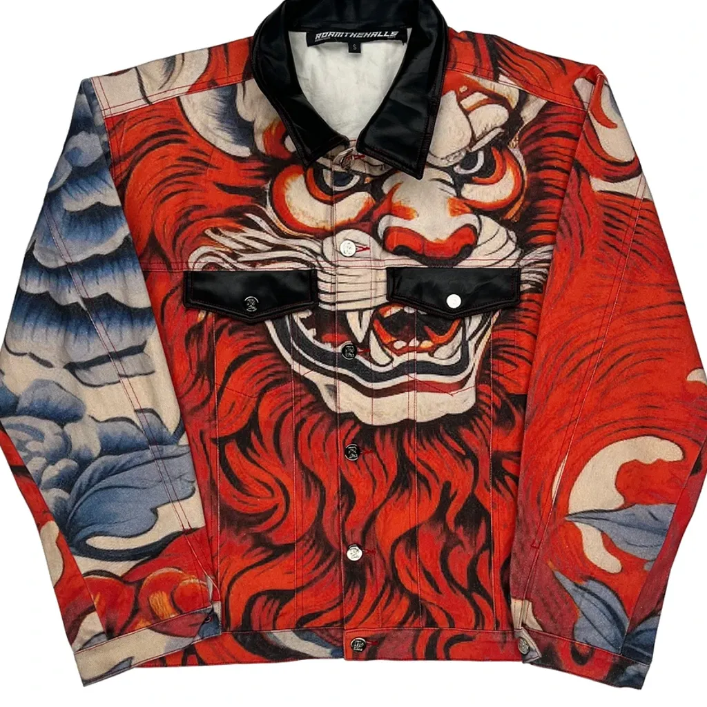 Faith Roam The Halls Dragon Graphic Jacket - Small Red Cotton - Image 5