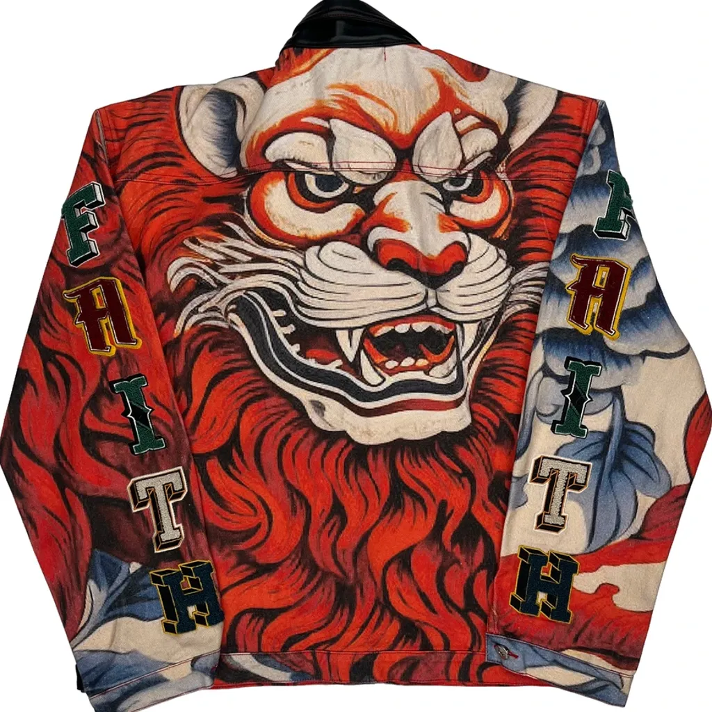 Faith Roam The Halls Dragon Graphic Jacket - Small Red Cotton - Image 6