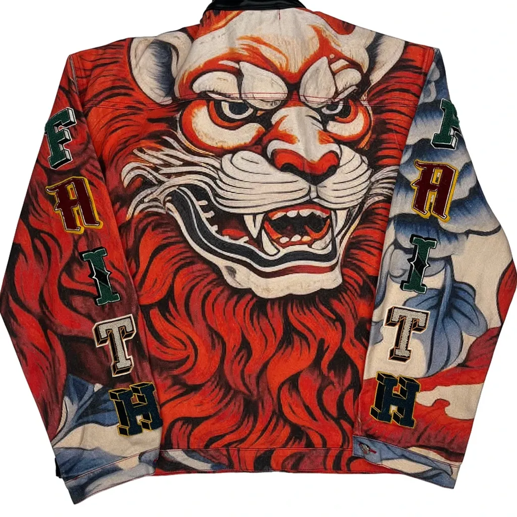 Faith Roam The Halls Dragon Graphic Jacket - Small Red Cotton - Image 7