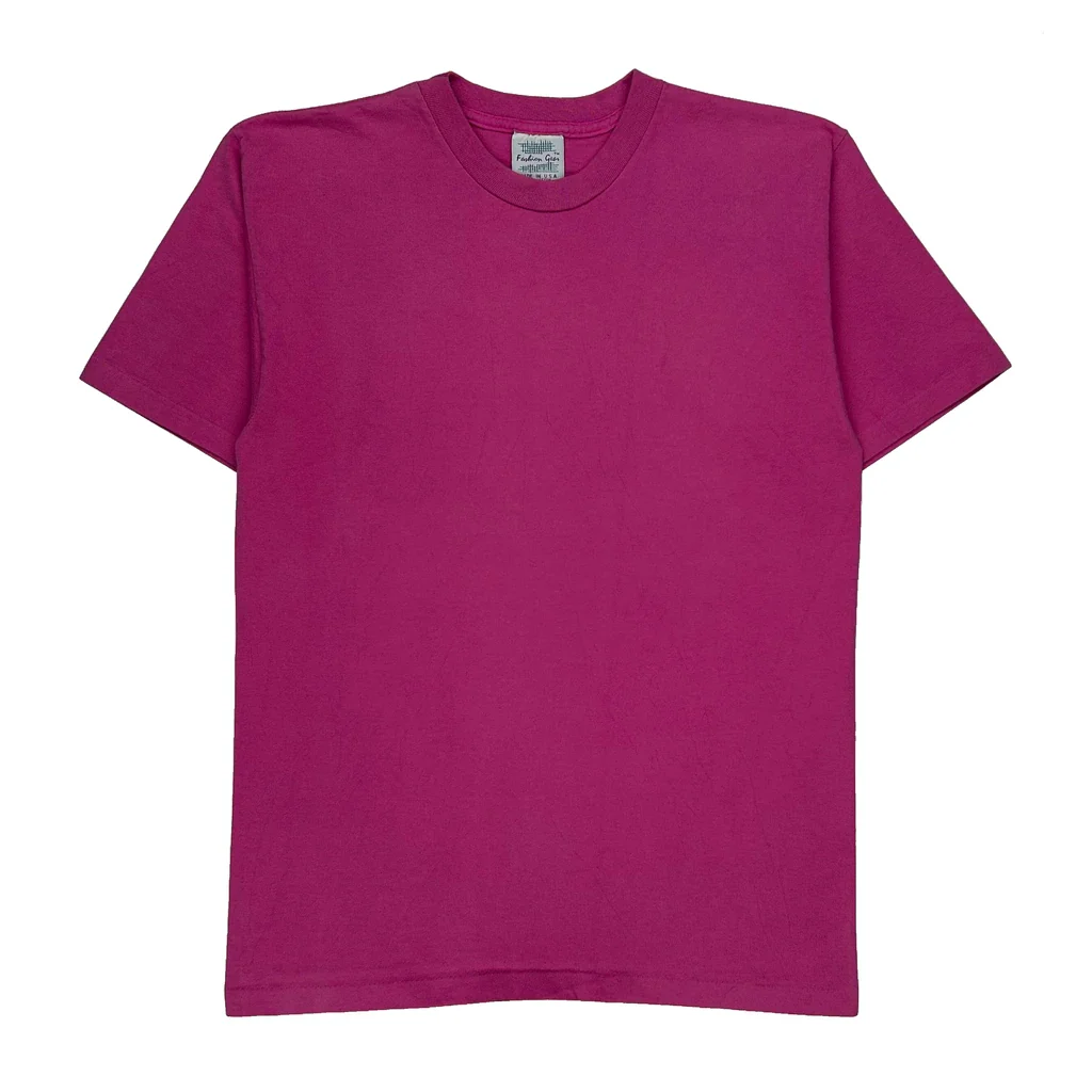 Fashion Gear Single Stitch T-Shirt - Large Pink Cotton