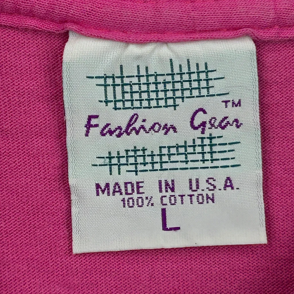 Fashion Gear Single Stitch T-Shirt - Large Pink Cotton - Image 3