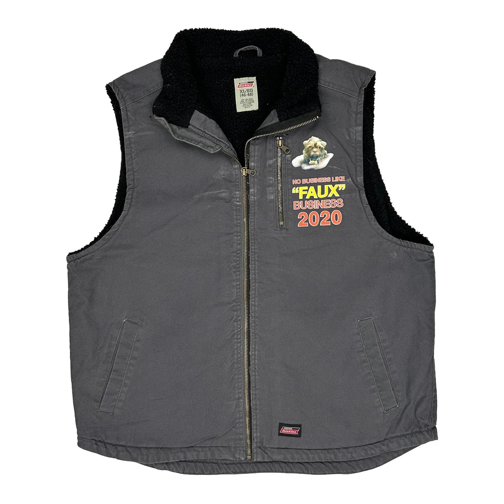 Faux Business Dickies Graphic Gilet - XL Grey Cotton
