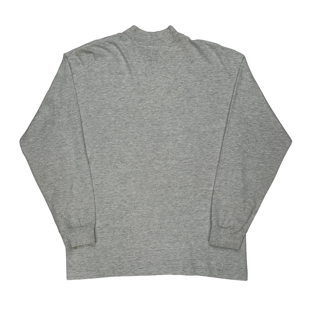 Feather Shield Signal Sports Graphic Aztec Long Sleeve T-Shirt - Large Grey Cotton - Image 2