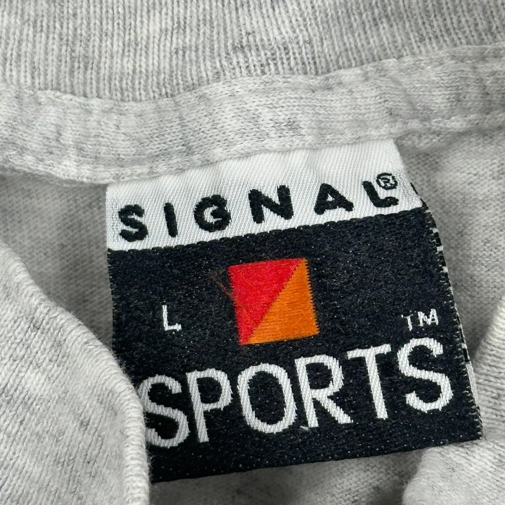 Feather Shield Signal Sports Graphic Aztec Long Sleeve T-Shirt - Large Grey Cotton - Image 3