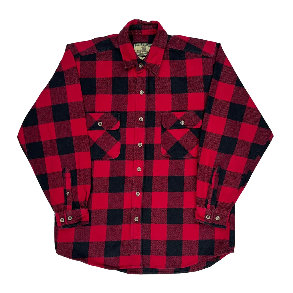 Field & Stream Checked Flannel Shirt - Medium Red Cotton