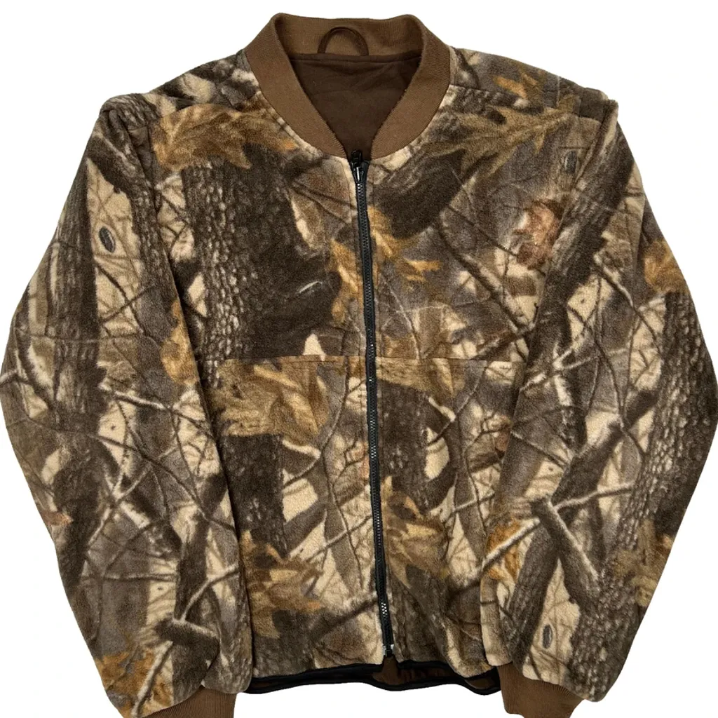 Field & Stream Camo Bomber Fleece Jacket - XL Brown Polyester - Image 5