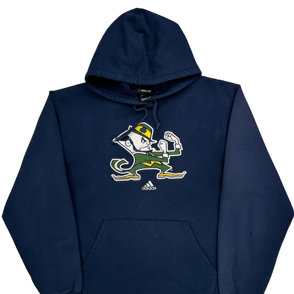Fighting Irish Adidas Graphic Hoodie - Large Navy Cotton - Image 5