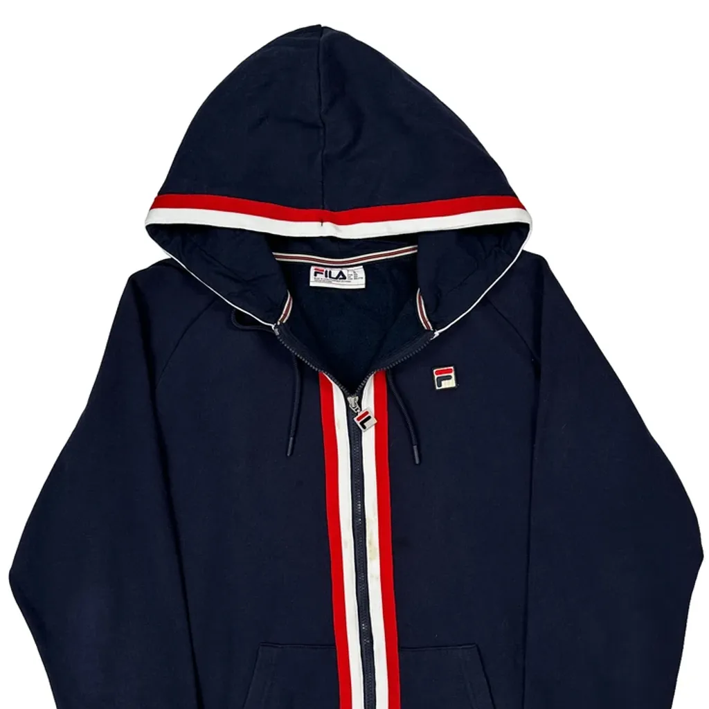 Fila Striped Hoodie - 2XL Navy Cotton - Image 4