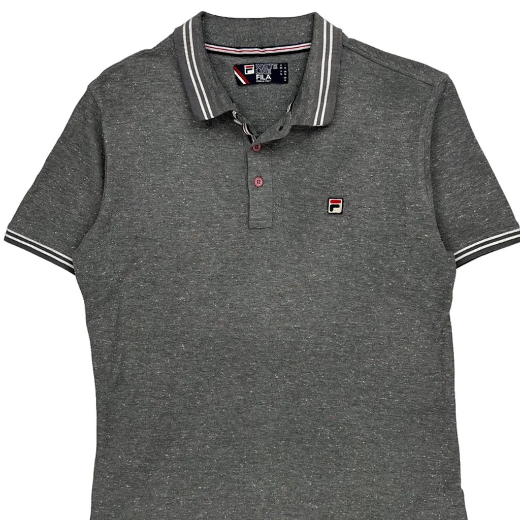 Fila Polo Shirt - Medium Grey Cotton Blend - Image 4