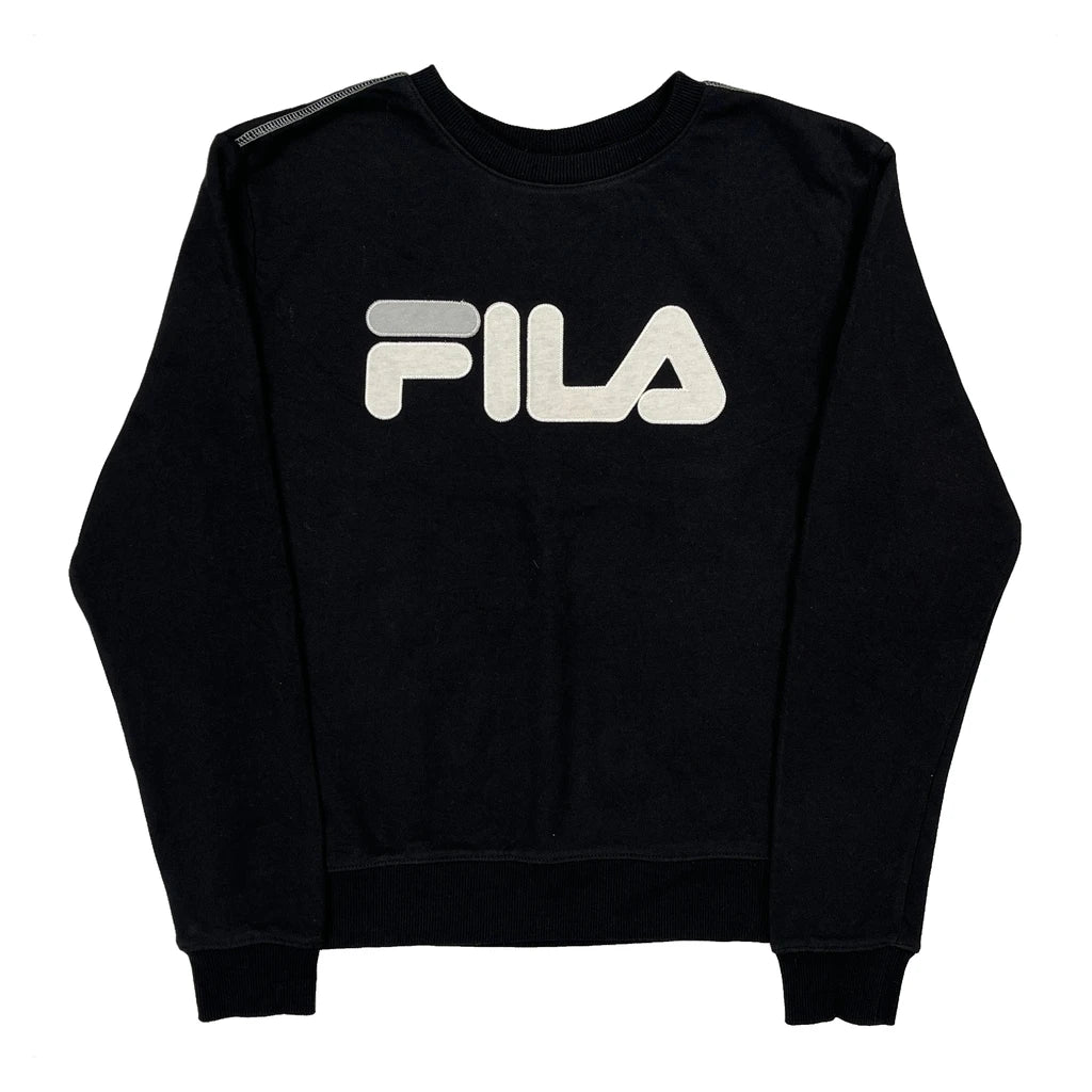 Fila Spellout Sweatshirt - Medium Black Cotton