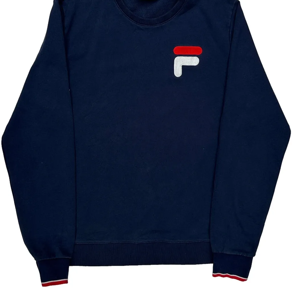 Fila Sweatshirt - Large Navy Cotton - Image 4